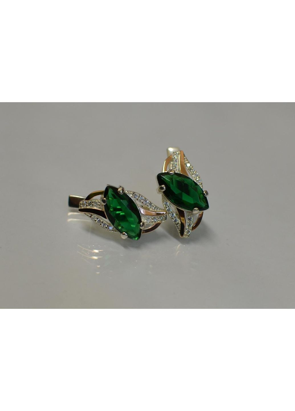 Серебряные серьги с золотыми пластинами Silver Style (367112651)