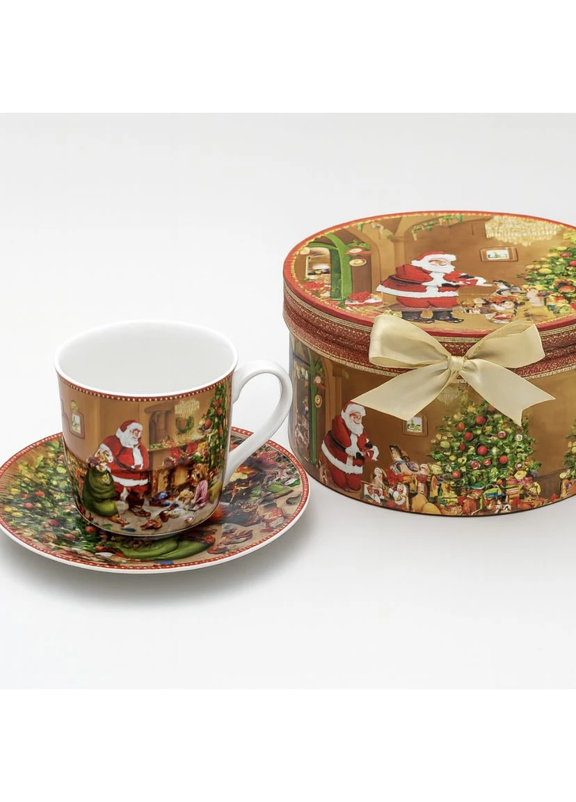 Чашка з блюдцем новорічна "New Year's gifts" 2пр/наб 230мл/15см Home (353306913)