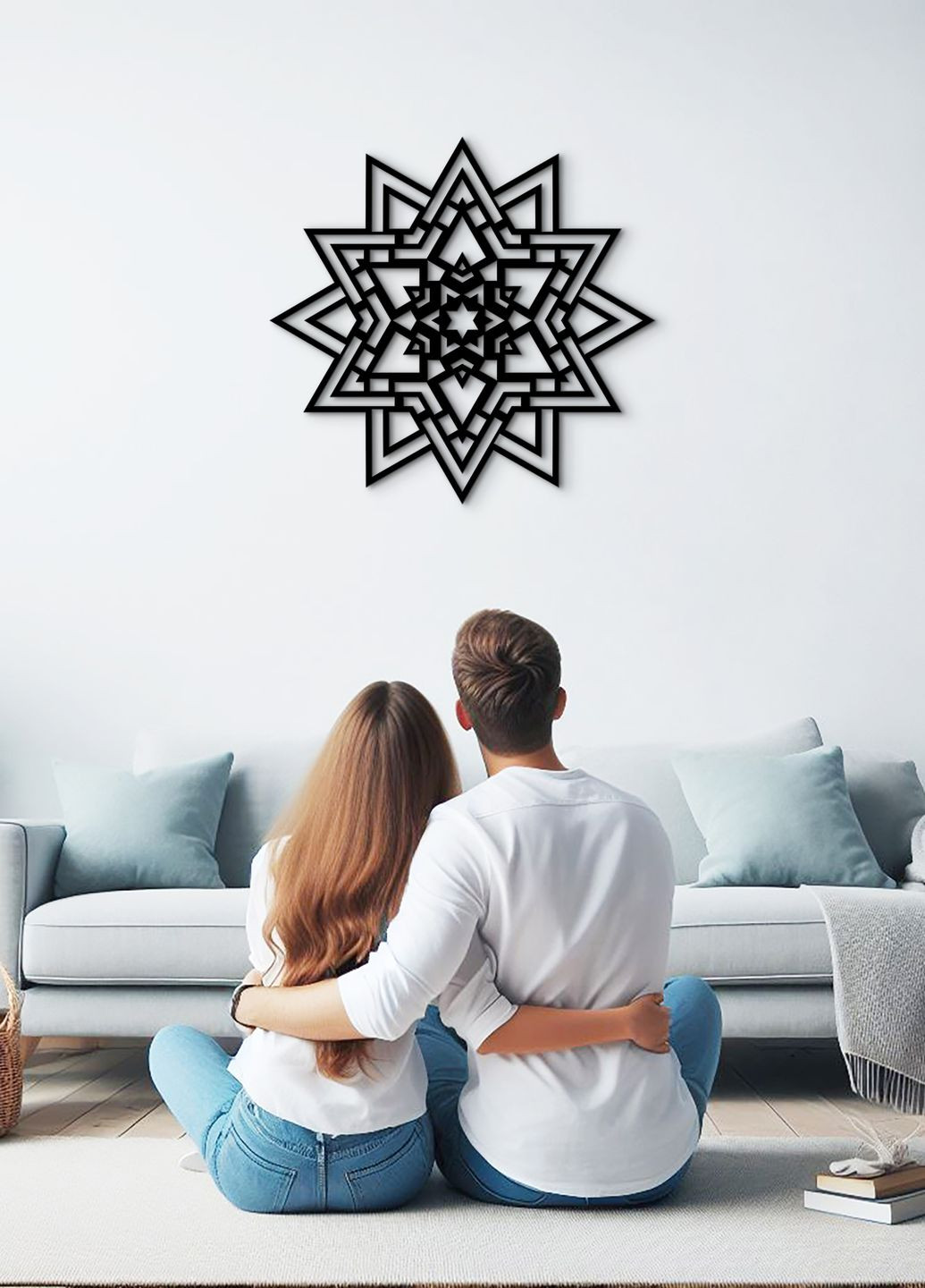 Дерев'яний декор для дому, інтер'єрна картина на стіну "Магічна мандала", декоративне панно 15х15 см Woodyard (291842389)