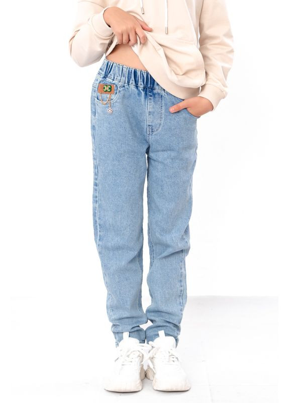 Голубые демисезонные джинсы для девочки (подростковые) демисезон (p-17809) Носи своє