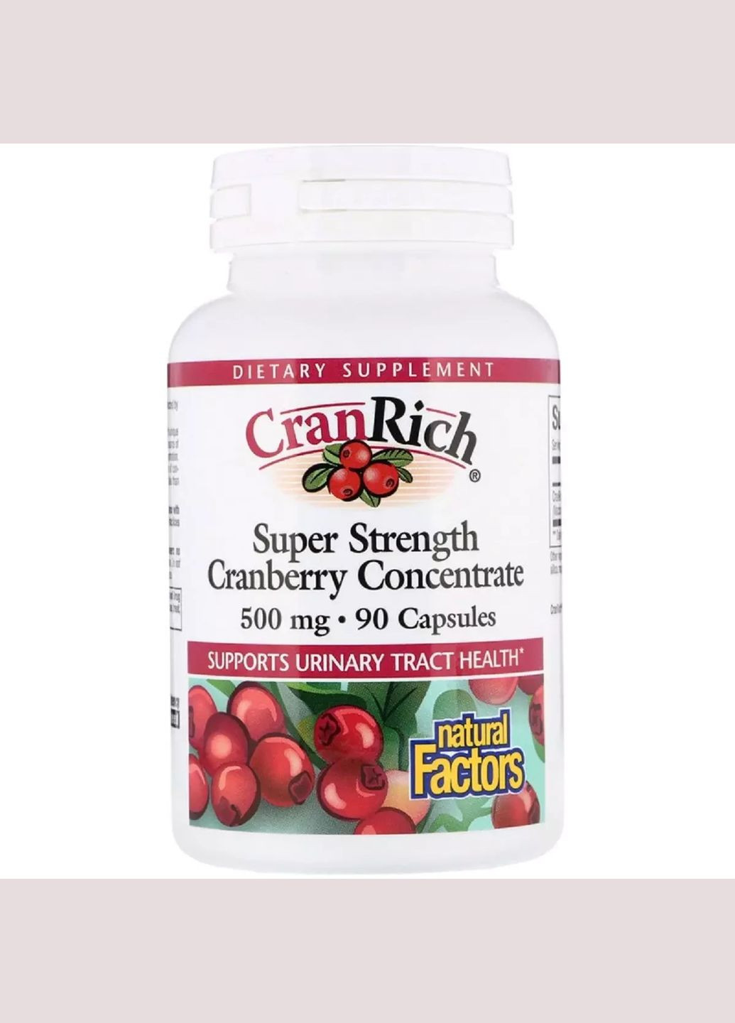Журавлинний супер концентрат, CranRich,, 500 мг, 90 капсул Natural Factors (292008906)
