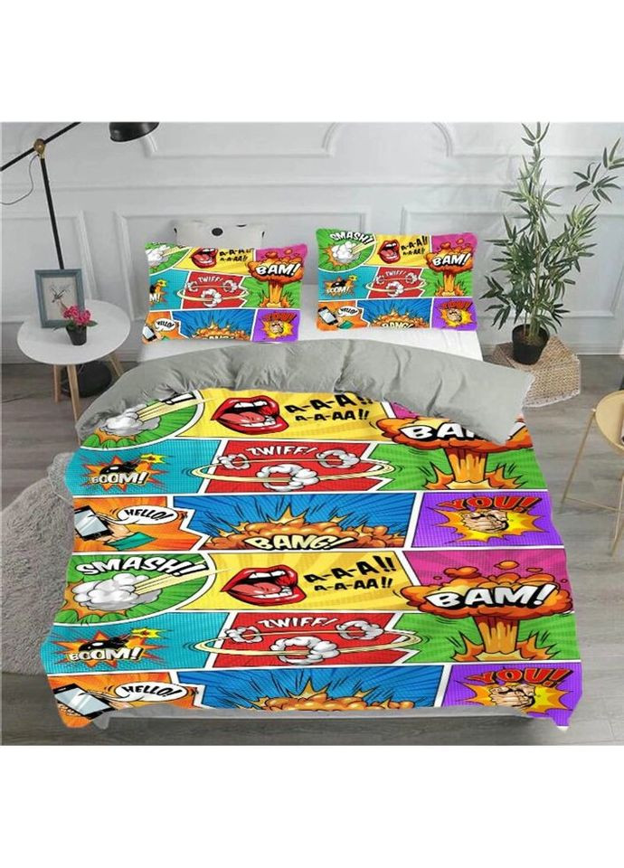 Постільна білизна із плюш-велюру Яскраві комікси 3048 13619 215150 см FlexDress (327790476)