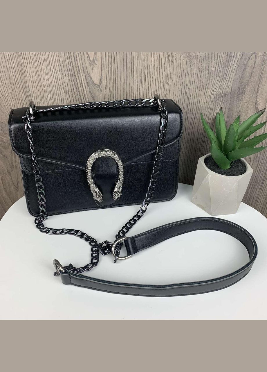 Дитяча міні сумочка клатч із підковою в стилі Гучі, сумка на плече чорна молочна Чорний No Brand (334730953)