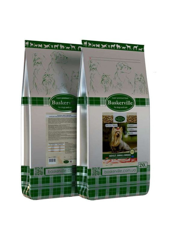 Сухой корм с мясом домашней птицы для взрослых собак мелких пород Adult Small Breed - 7,5 кг Baskerville (327062393)