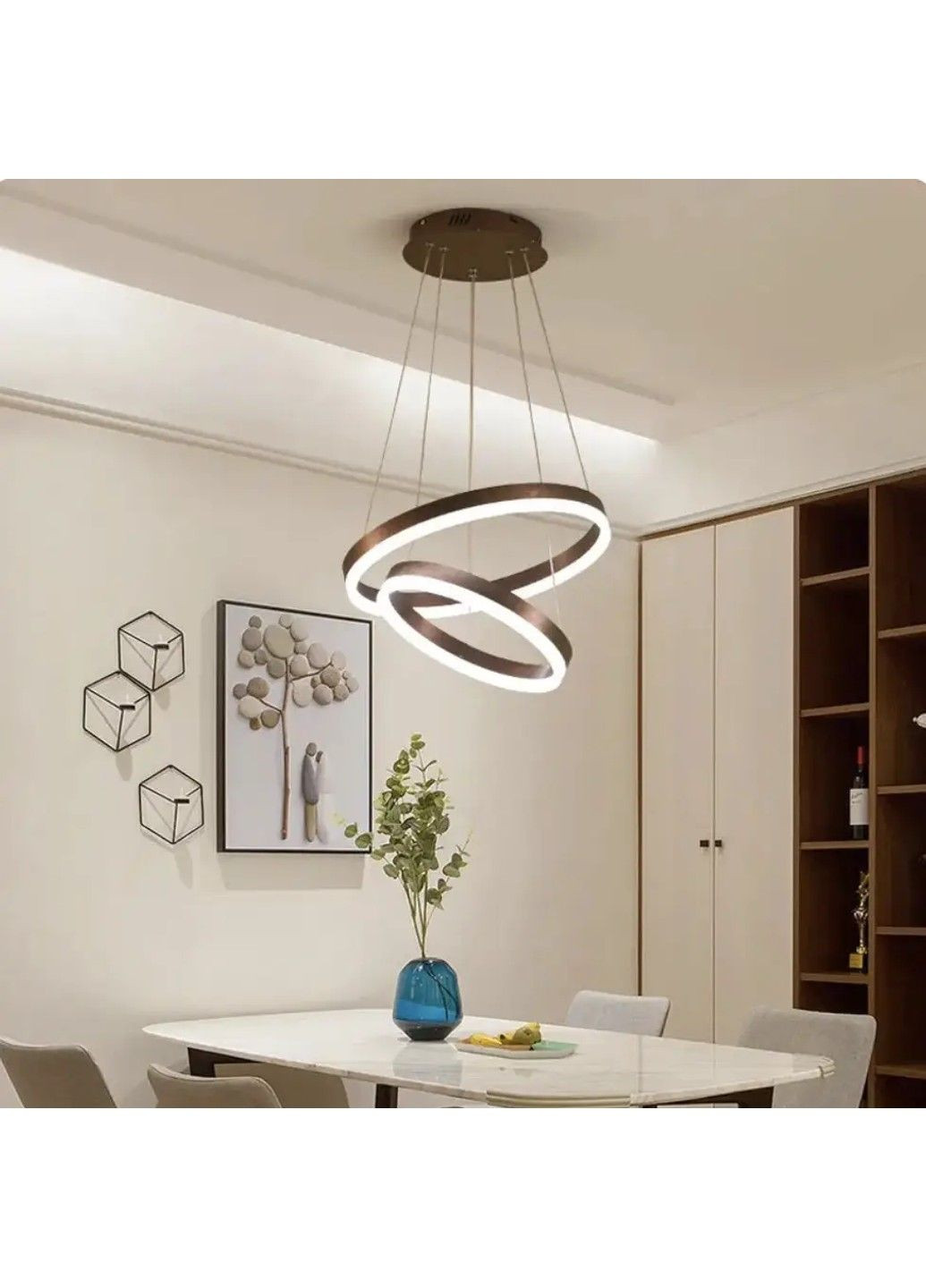 Світлодіодна люстра Олімпія PJ812 Coffee 60+80см No Brand (331639363)