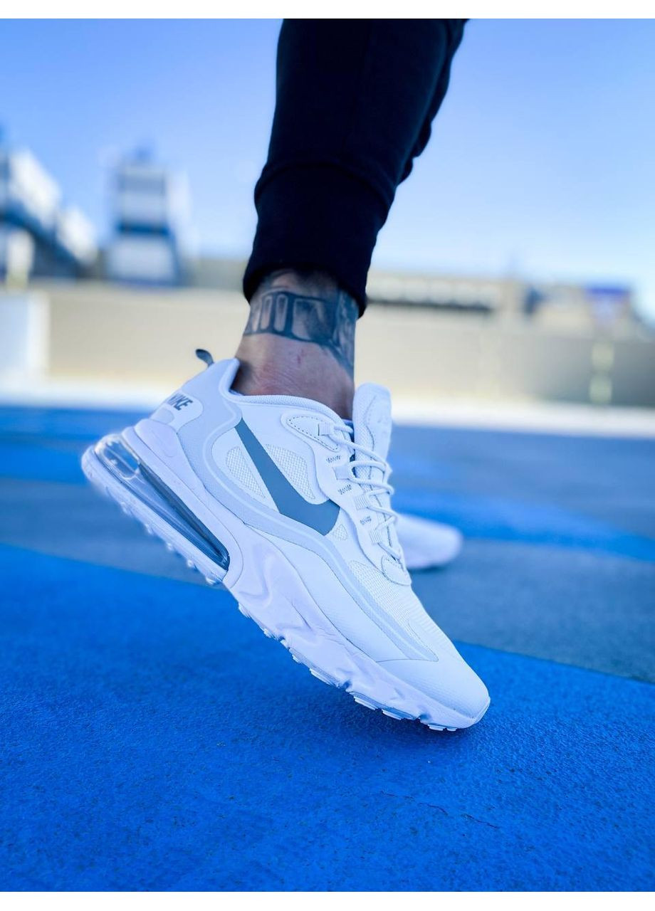 Белые демисезонные кроссовки мужские nike react 270 white reflective найк реакт No Brand