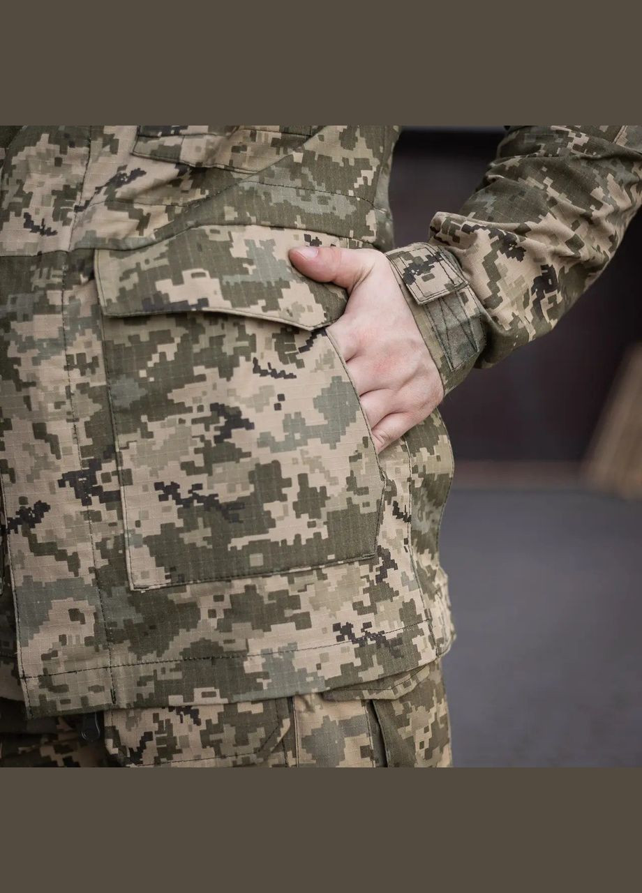 Зелена куртка тактична військова grifon піксель ріп-стоп (вафелька) британка No Brand