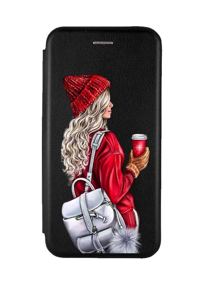 Чехол-книга черный с рисунком на Motorola Moto G32 Девушка с рюкзаком (принт 9) Creative (355409466)
