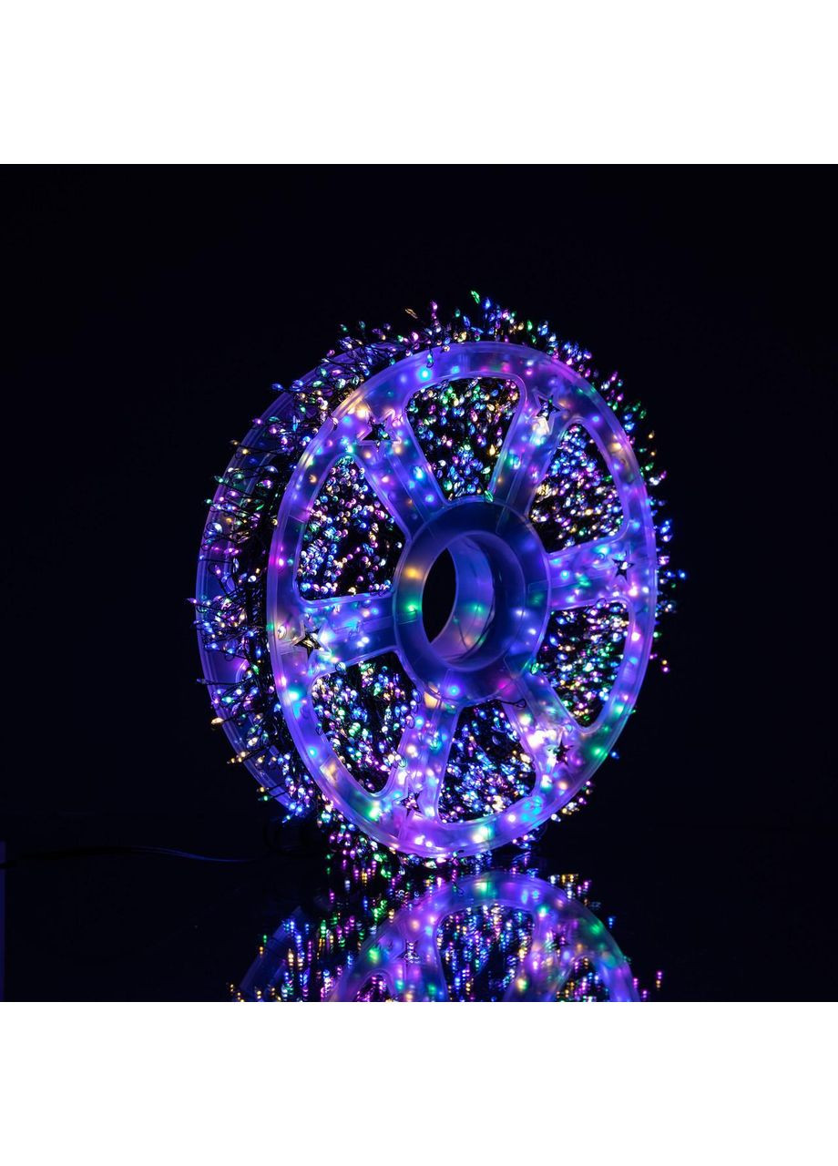 Новогодняя гирлянда комнатная роса Хвойная лапа 50 м 1500 LED зеленый провод Мультиколор D1500L50MGML Garlando (370373151)