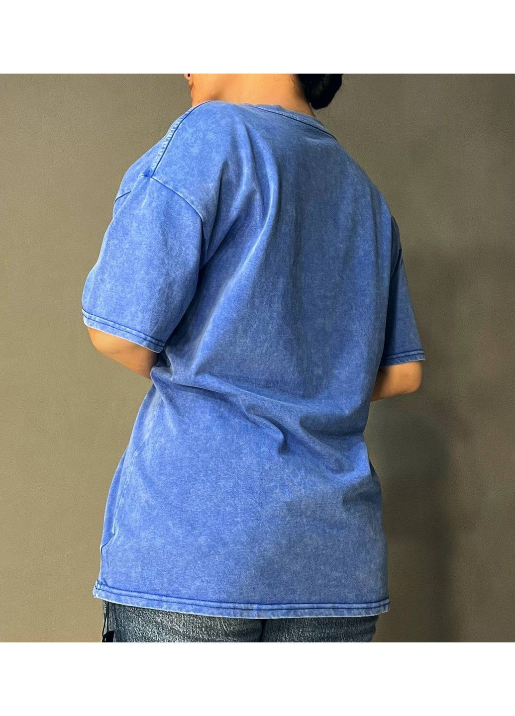 Футболка женская YIGOU 74 тай дай оверсайз с принтом собака No Brand - (329655376)