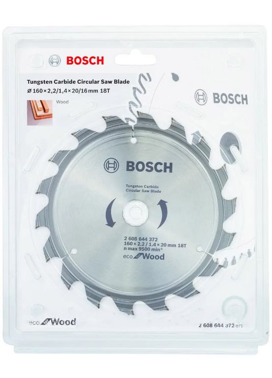 Пильный диск Eco for Wood (160x20x2.2 мм, 18 зубьев) по дереву (23441) Bosch (306551699)