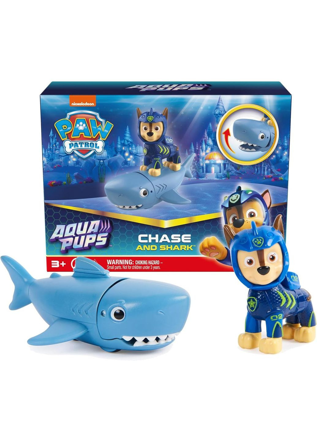 Набір фігурок Щенячий Патруль Аква цуценята Гонщик та акула Оригінал Paw Patrol Aqua Pups Chase and Shark Spin Master (365251616)