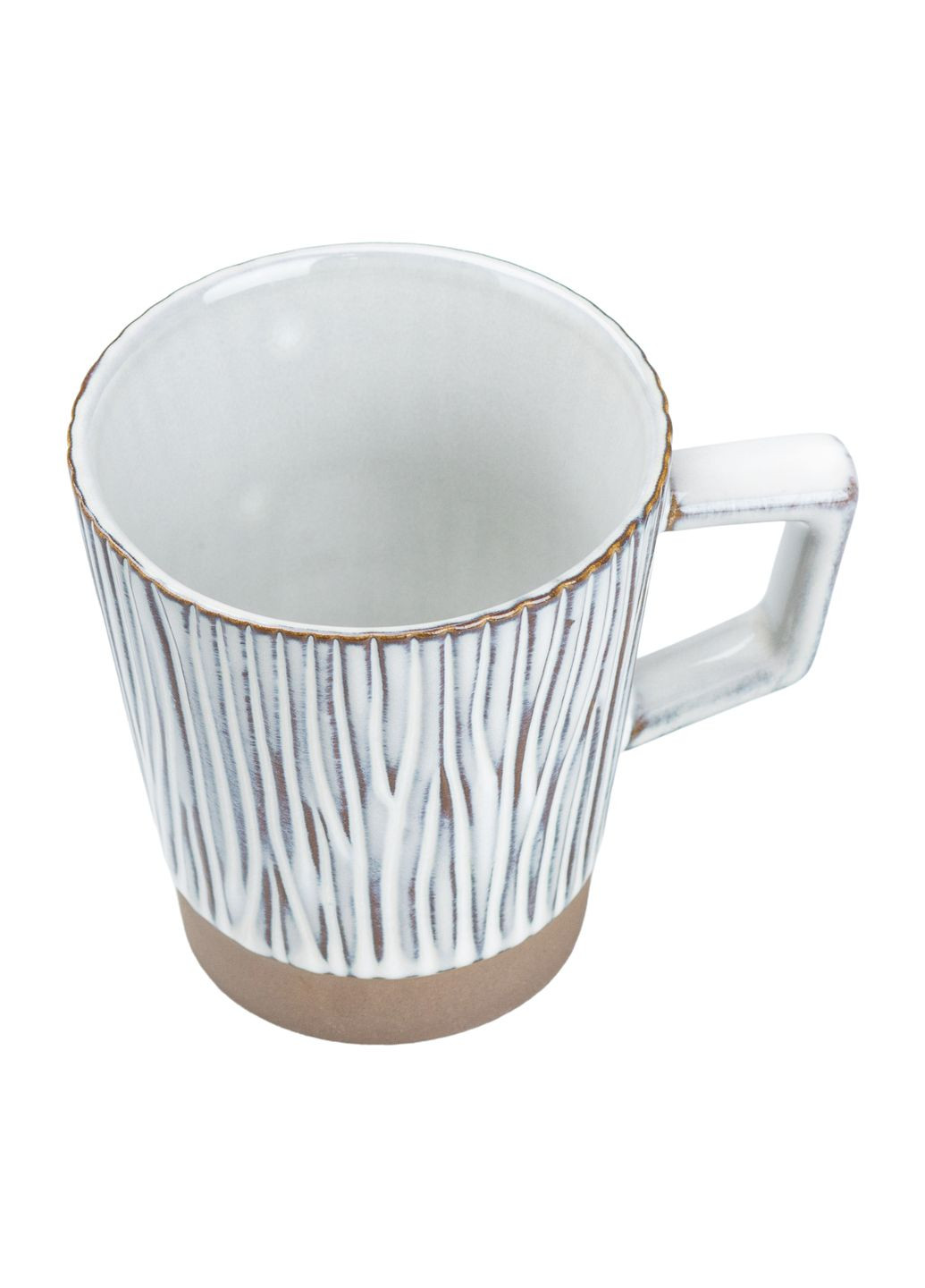 Чашка керамическая в ретро стиле с деревянным узором 300 мл, золотистый Happy Life (328603121)