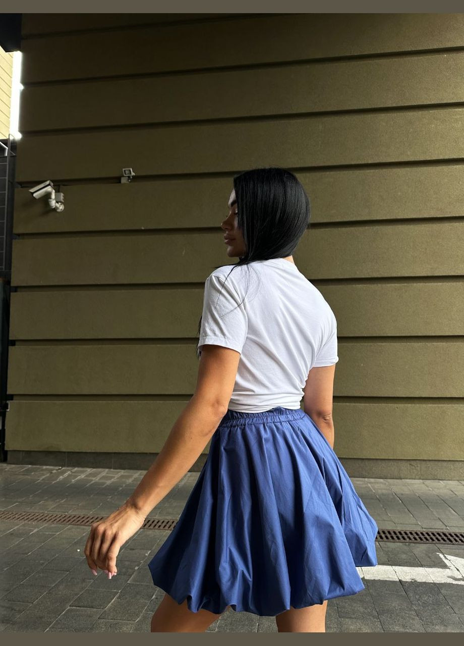 Синяя кэжуал однотонная юбка баллон Adelante баллон