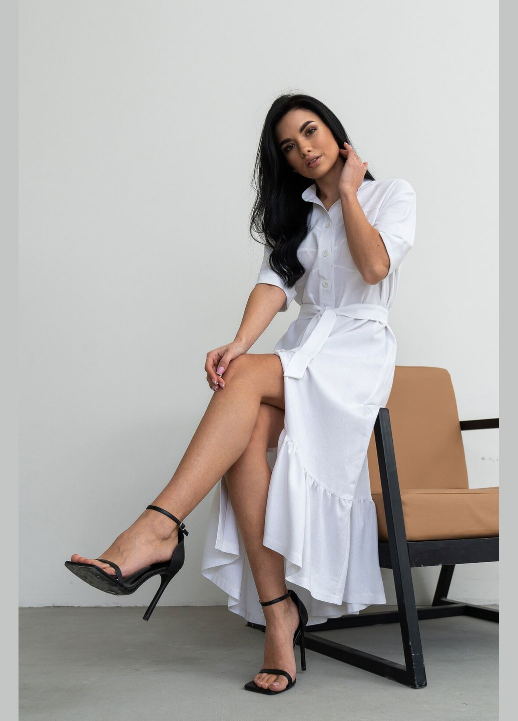 Белое деловое, кэжуал, праздничный платье ри мари лусия ск 0324 рубашка RiMari