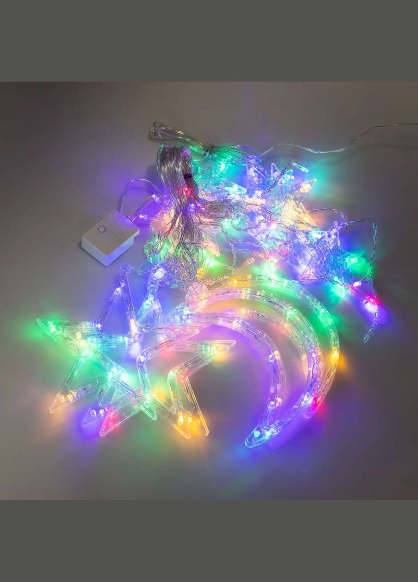 Электрическая гирлянда Звезда штора 3 метра на окно для фотозон мультиколор WYF11ML Garlando (353503093)