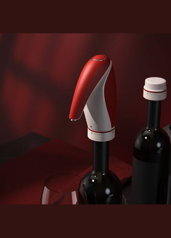 Акумуляторна помпа аератор для вина з вакуумними корками Zally Wine Pump KD-6 Red No Brand (366653307)