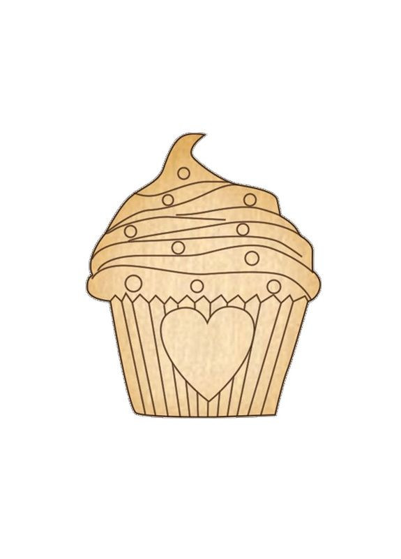 Заготовка брошки для розфарбовування "Кекс з любов'ю" FDZB-052 Bambi (361146827)