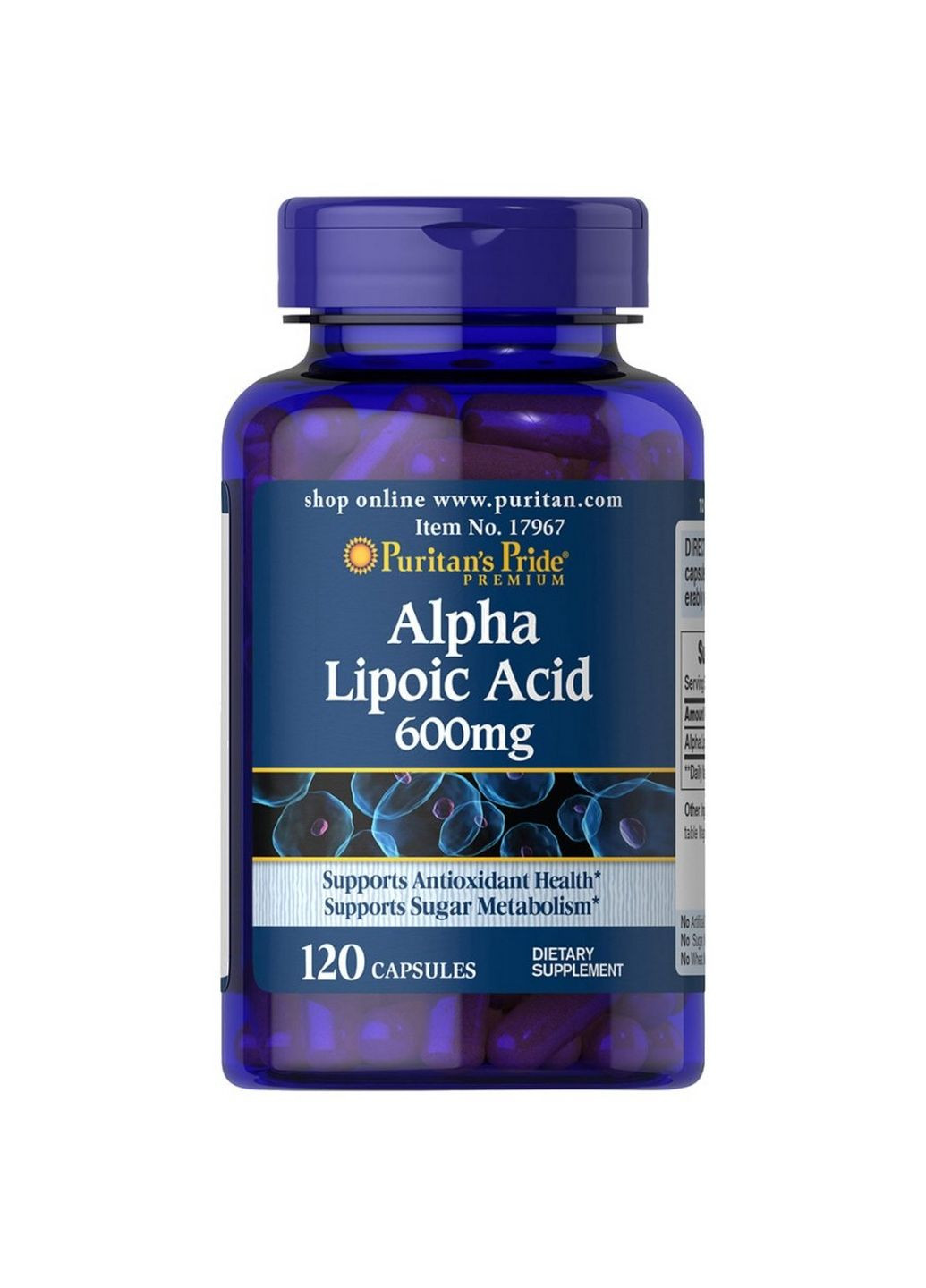 Натуральная добавка Alpha Lipoic Acid 600 mg, 120 капсул Puritans Pride (293477776)