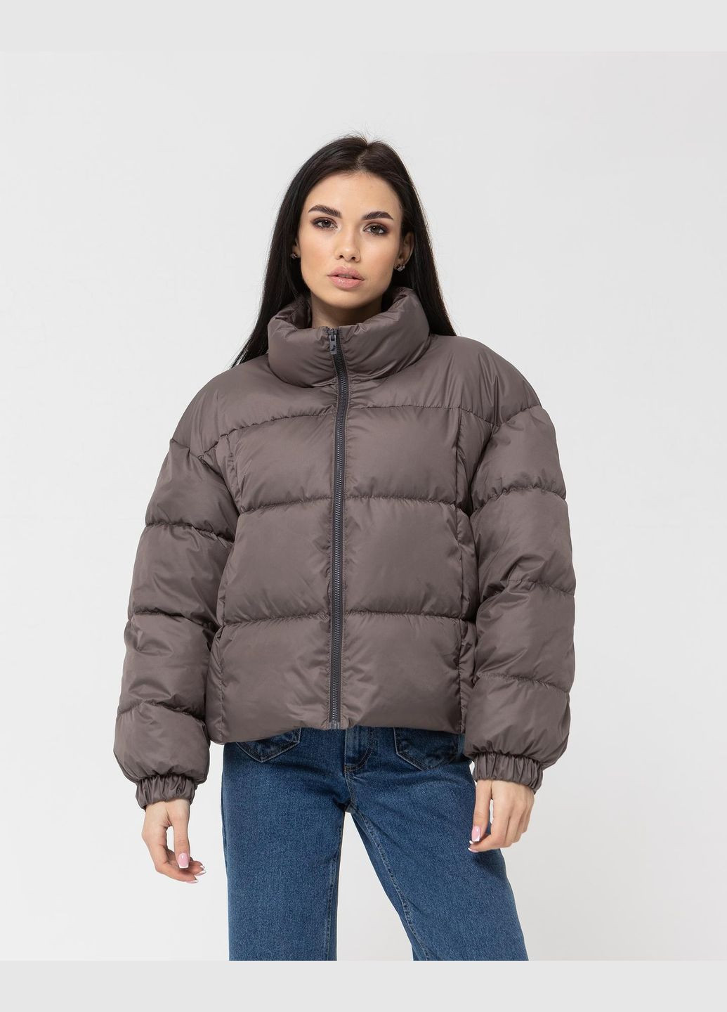 Коричнева жіноча куртка (весна/осінь) No Brand