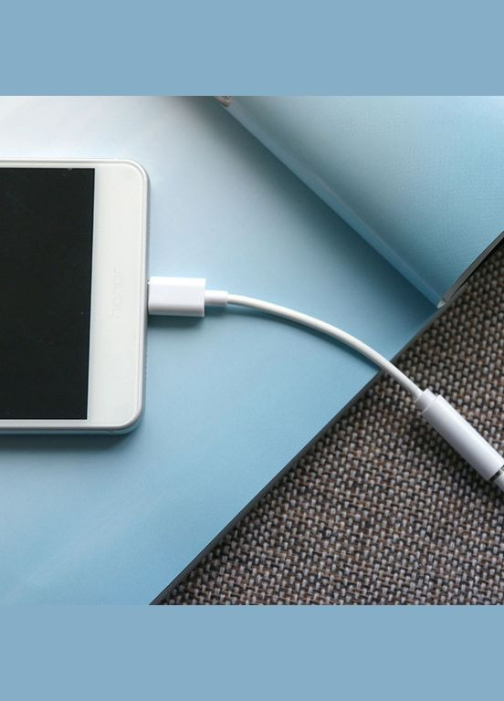 Переходник для Type-C на AUX аудио 3.5mm кабель адаптер на USB-C для наушников AUX переходник 3.5 Белый DS (349844830)