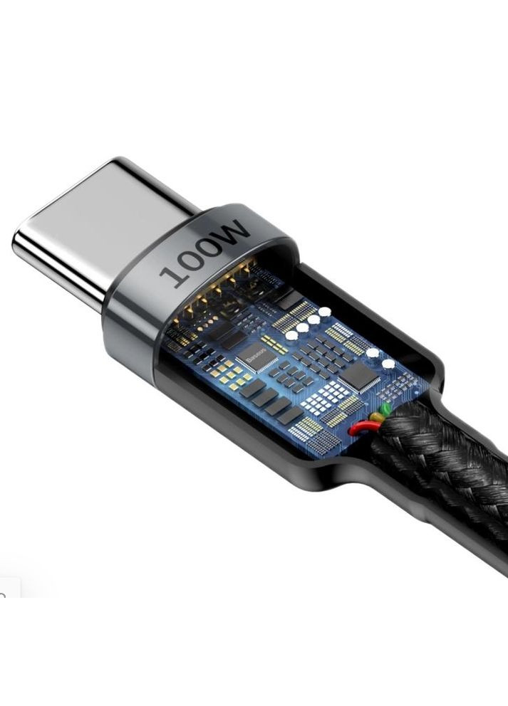 Кабель Cafule Type-C to Type-C 2м PD2.0 100Вт 5A 20В Black/Grey (CATKLF-ALG1) Baseus (300523979)