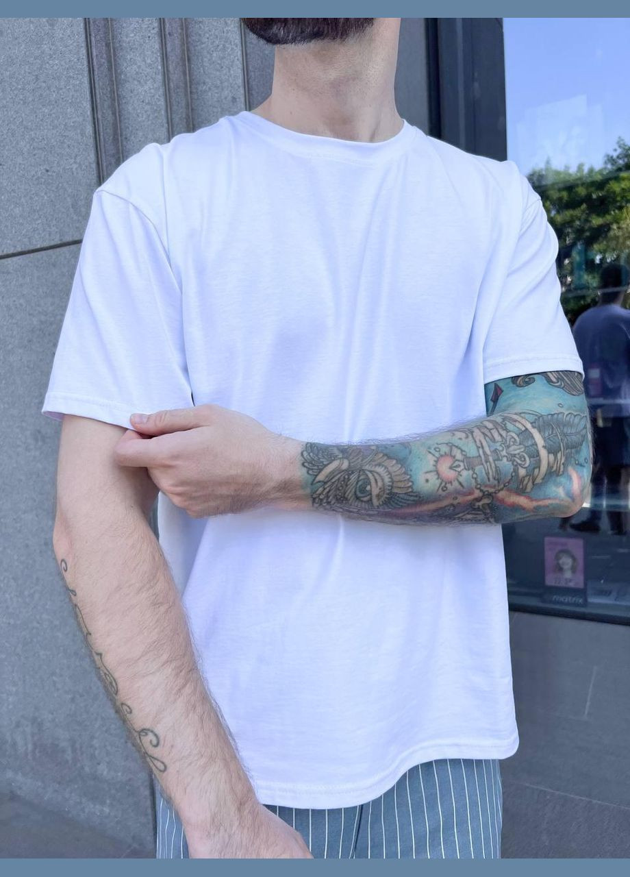 Белая футболка мужская базовая стрейч кулир с коротким рукавом JUGO COSY SCM1