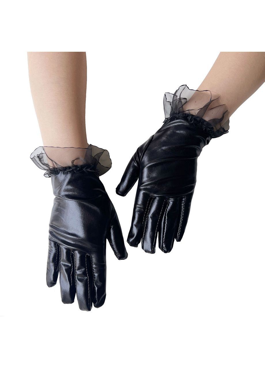 Женские перчатки имитация латекса латексные перчатки Honey Fashion Accessories XS/S/М черный (7-78) No Brand (313286067)