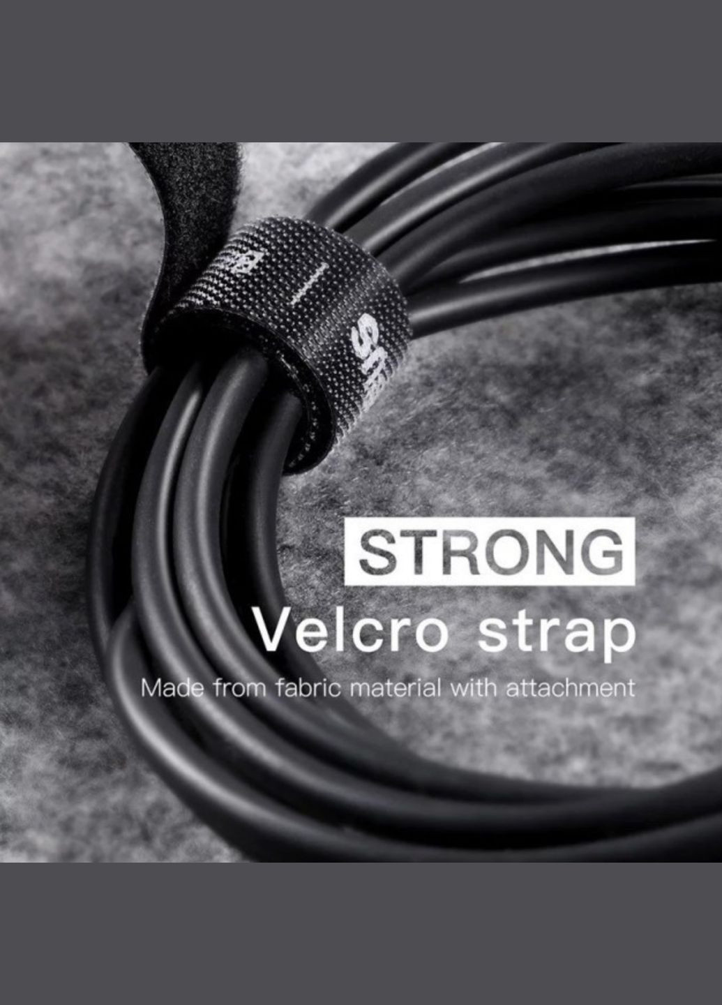 Органайзер кабеля стяжка липучка хомут фиксатор проводов 10 м Чёрный Baseus (340276224)