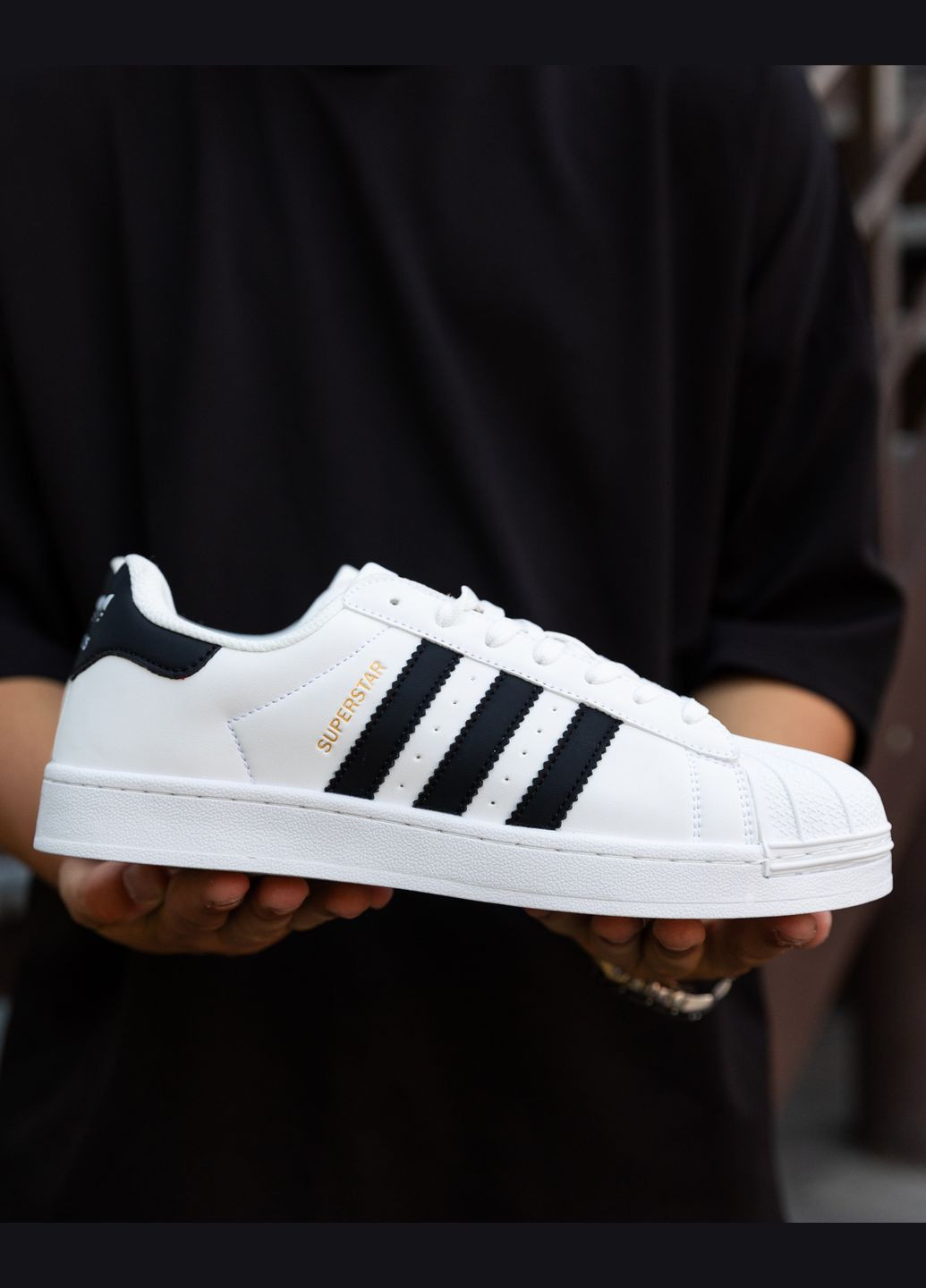Білі Осінні кросівки чоловічі white black No Brand Superstar Classic