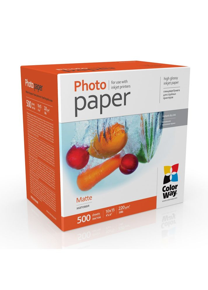 Фотопапір матовий 220г/м 10x15 500 л (PM2205004R) Colorway (362210410)