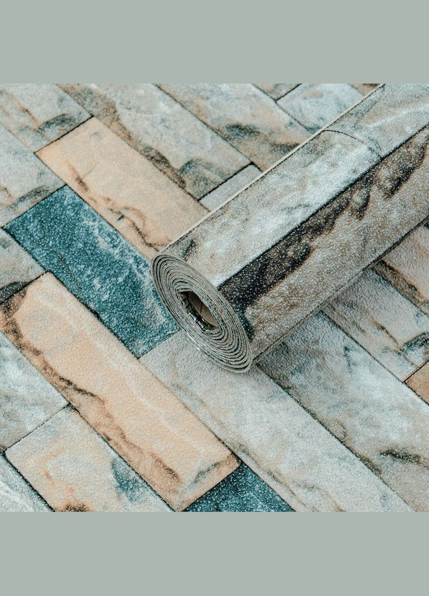 Самоклеючі шпалери бірюзова катеринославська цегла 2800*500*2мм (D) SW-00001943 Sticker Wall (300241958)