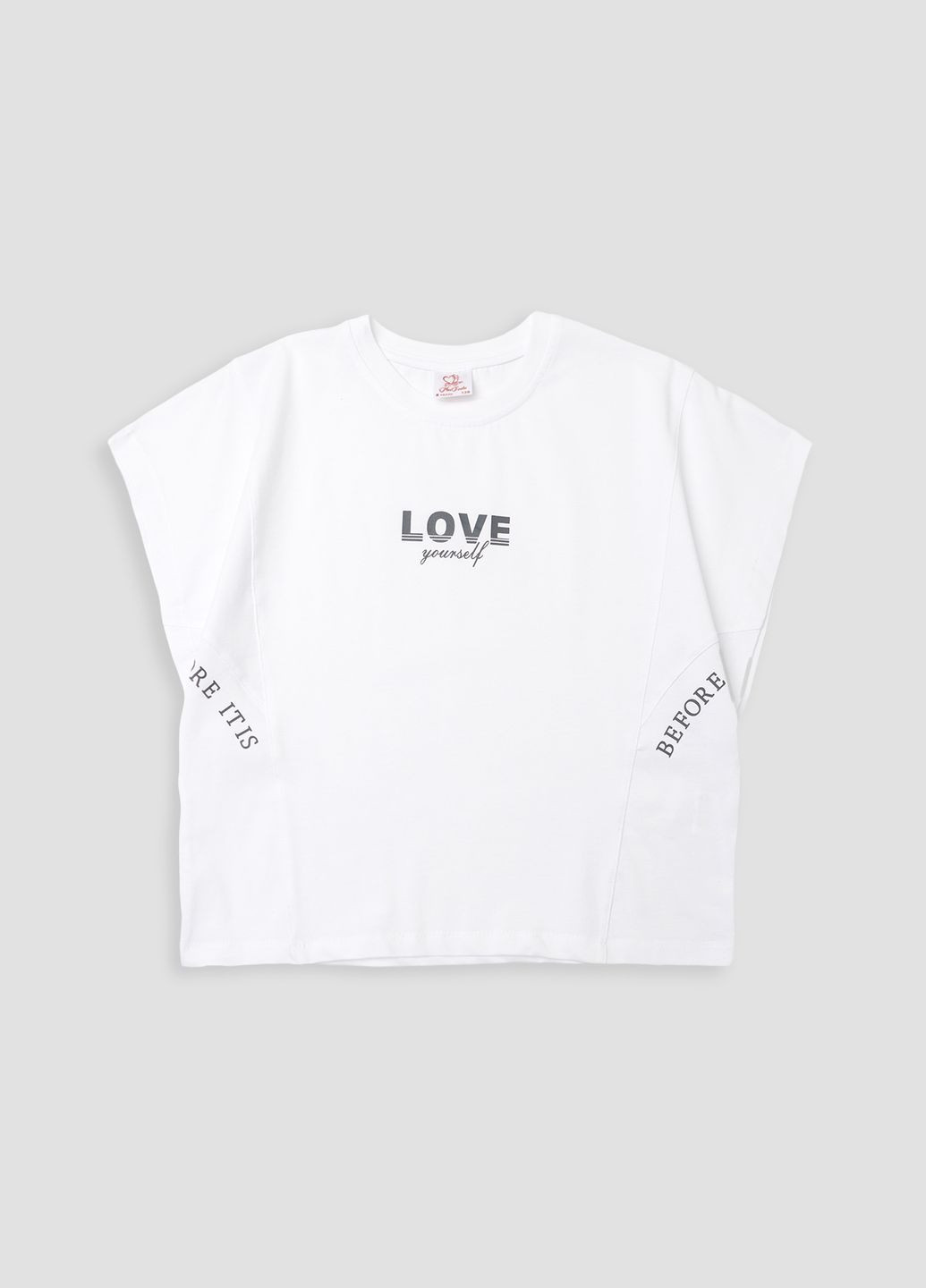 Біла літня футболка з коротким рукавом для дівчинки колір білий цб-00270417 Miss Feriha