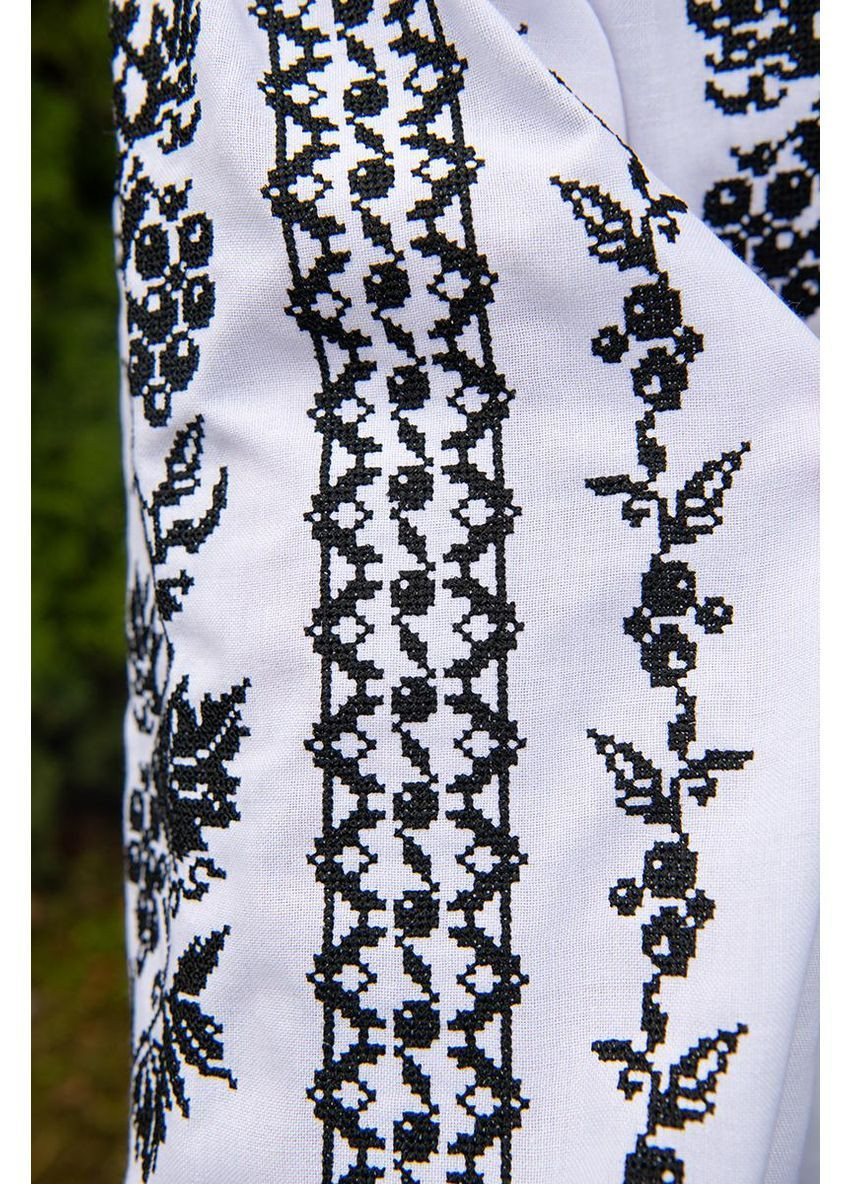 Белая женская вышиванка белая с черной вышивкой, украинская вышитая рубашка, традиционная вышиванка с длинным рукавом. V&V узор орнамент прямой, приталенная, свободная лен (371656699)