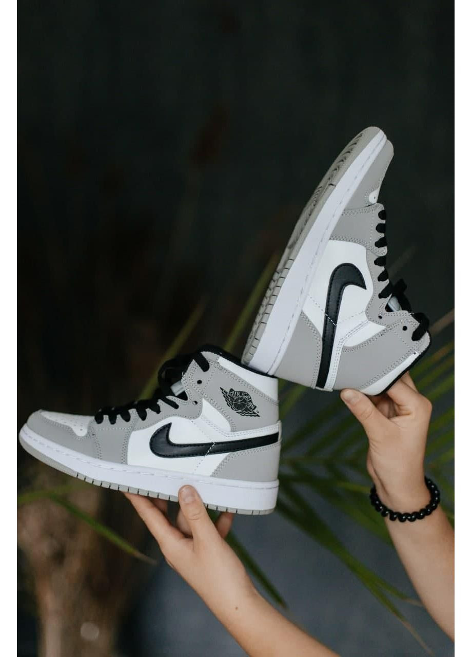 КРОСІВКИ ЖІНОЧІ NIKE AIR JORDAN 1 MID LIGHT SMOKE GREY НАЙК АІР ДЖОРДАН No Brand сірі демісезони (368870101)