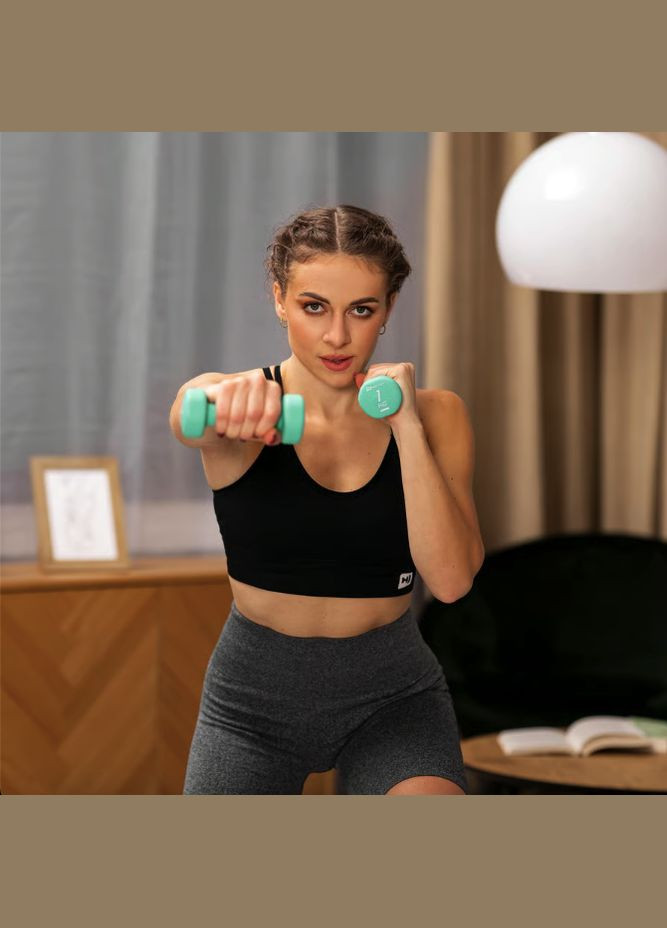 Гантелі для фітнесу неопренові круглі HS-V010DR 2x1кг Hop-Sport (303127067)