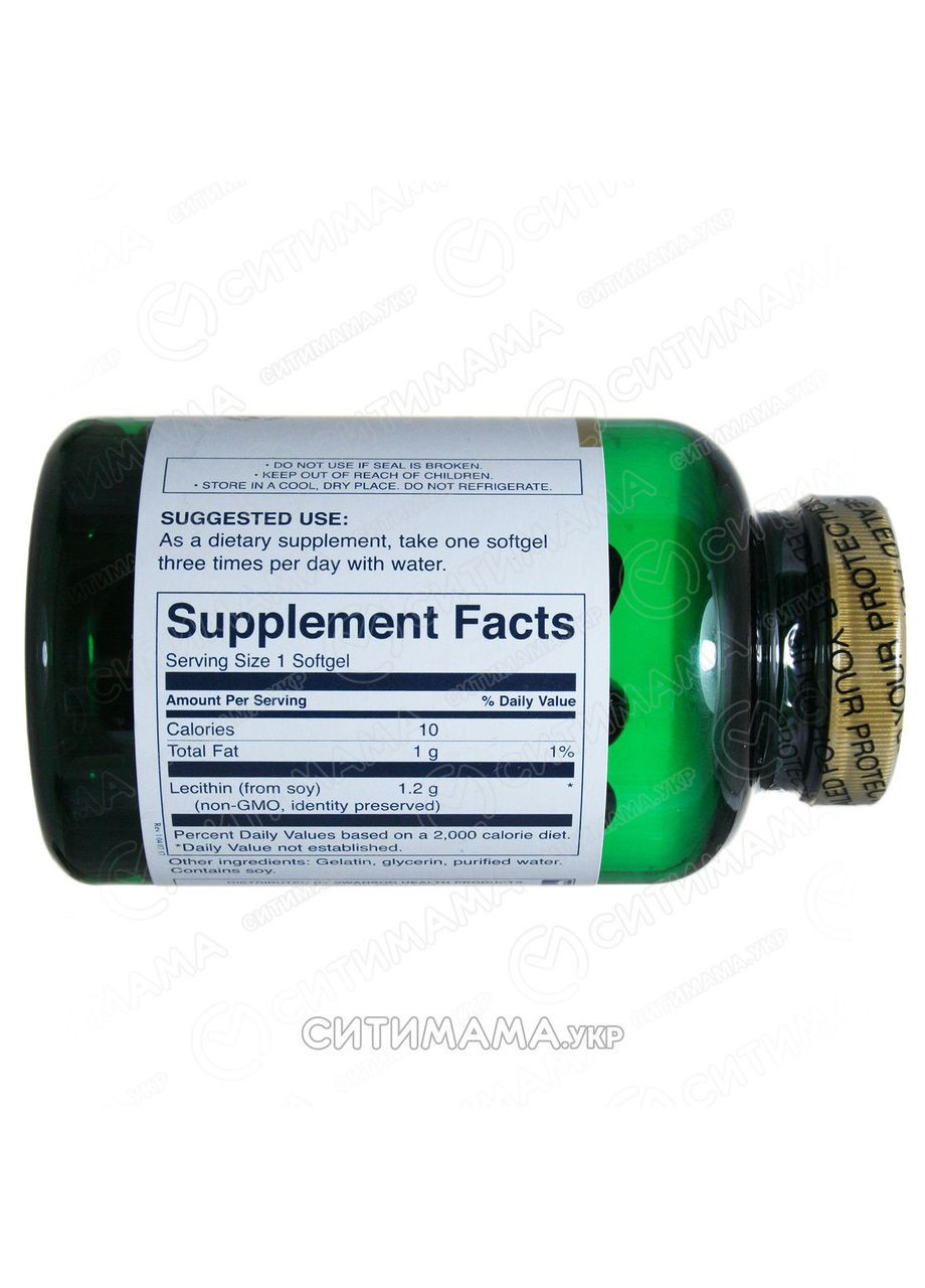 Лецитин соевый, 1200 мг, 90 капсул, Lecithin, Swanson (366733952)