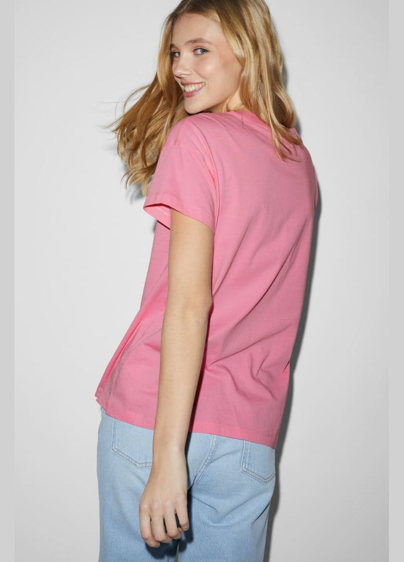Рожева літня футболка з принтом C&A