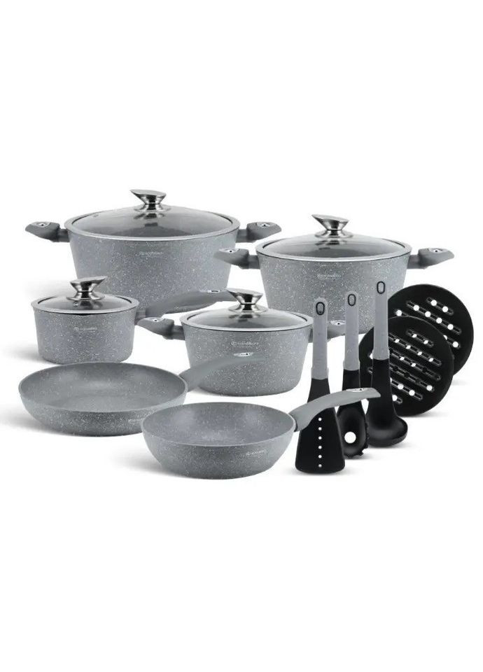 Набір каструль з кришками та сковородою EB-5620 набір кухонний 15 предметів посуд для кухні Edenberg (297331876)