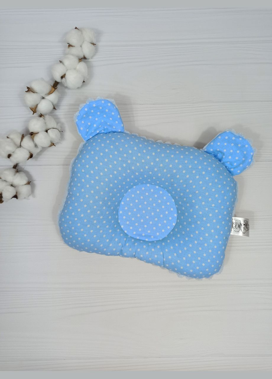 Подушка дитяча ортопедична a.l.babybox Горох 24x32 Блакитний No Brand (308389184)