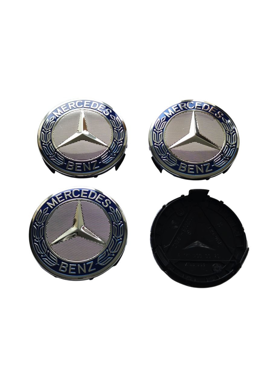 Ковпачки - заглушки в диски Mercedes 75\70мм сині No Brand (362636412)