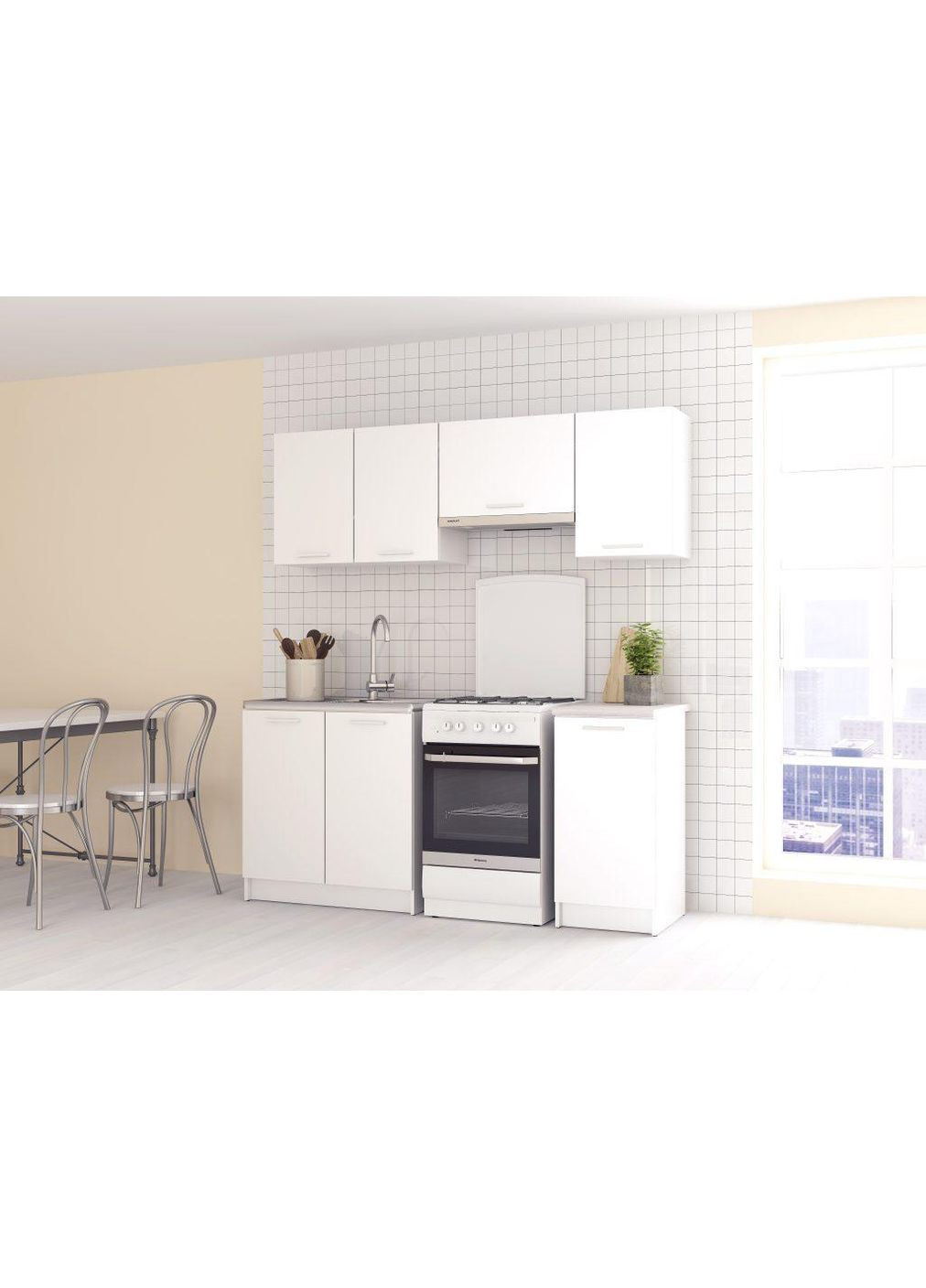 Кухня зі стільницею, меблі кухонні, модульна кухня верх 1.8 м, низ 1.2 м, меблі для кухні С-021 No Brand (371910236)