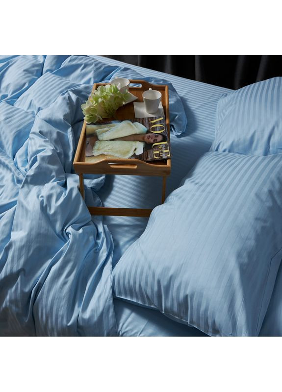 Комплект постільної білизни Satin Stripe «» Полуторний Євро 160х220 наволочки 4х70х70 (MS-820008669) Moon&Star Ocean Calm (356113275)