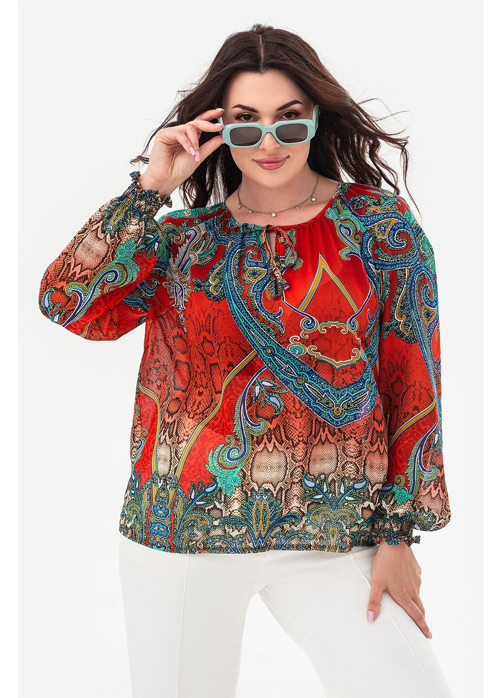 Комбінована блуза wind червоний Garne