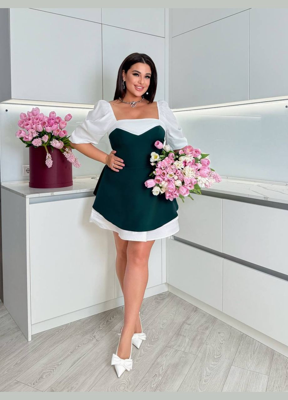 Изумрудное праздничный женское платье с комбинацией корсета платье-комбинация Avanti однотонное