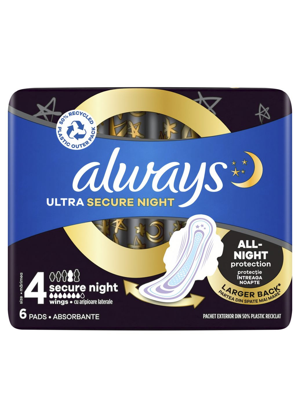 Гигиенические прокладки Ultra Secure Night, размер 4, 6 шт. Always (328231491)