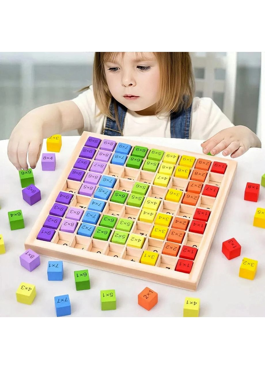Монтессори деревянная Таблица умножения Multicolor Bluelans (365721083)