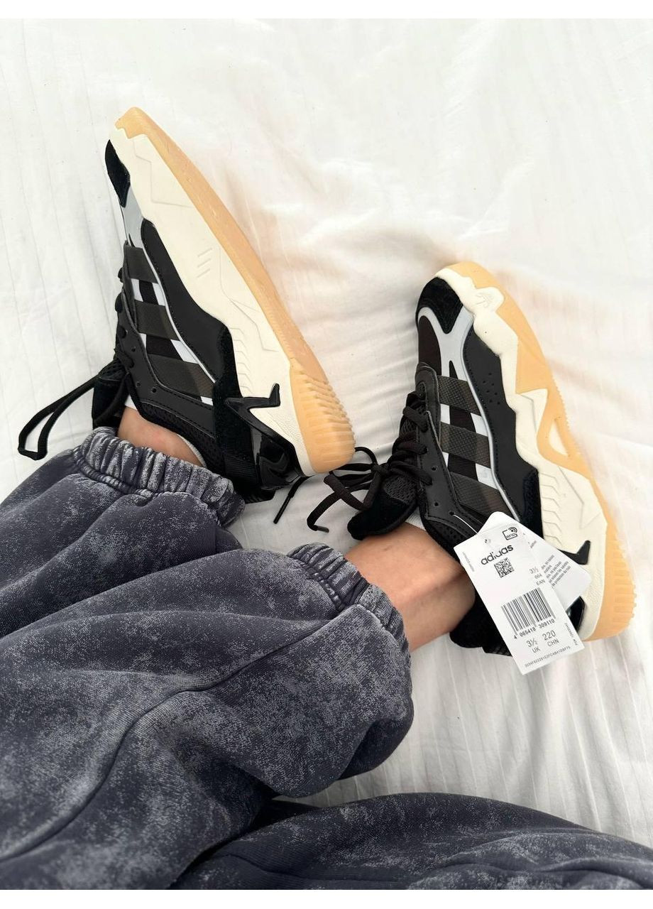Чорні Осінні кросівки чоловічі adidas niteball 2.0 black / gum адідас найтбол No Brand