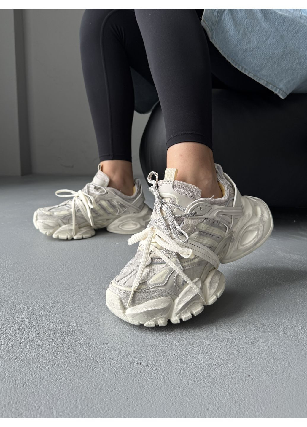 Кросівки жіночі і чоловічі adidas Vento XLG Deluxe Grey Beige | Адідас Венто Делюкс сірі демісезони (372129253)