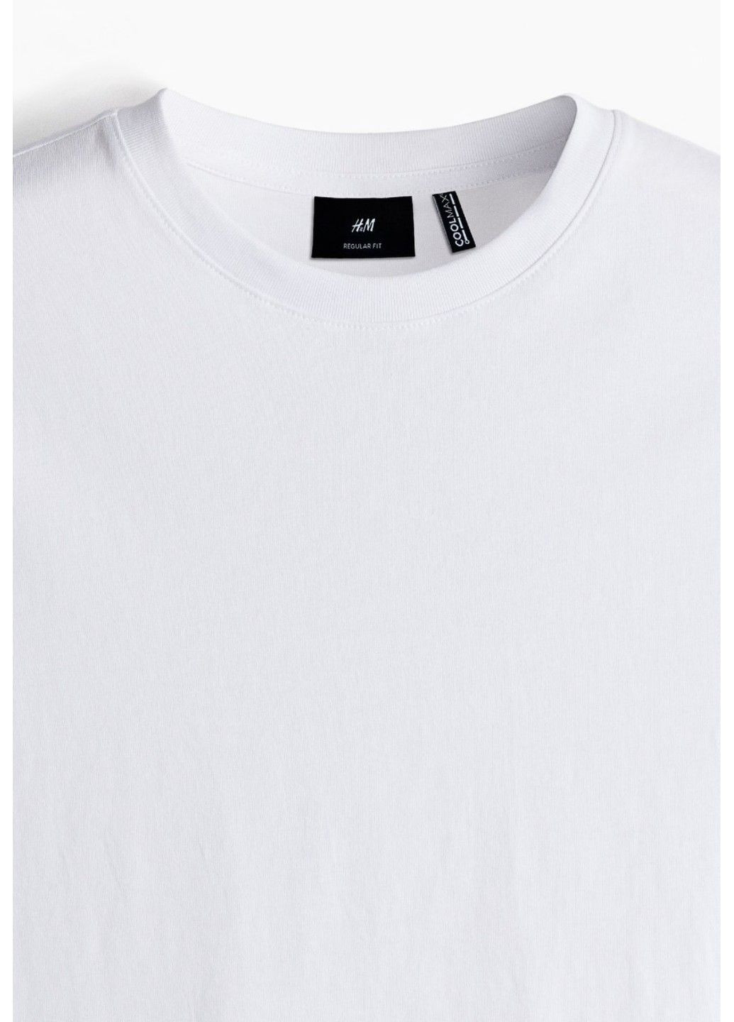Біла чоловіча футболка regular fit cool max (58304) s біла H&M